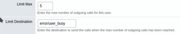 fusionpbx limits
